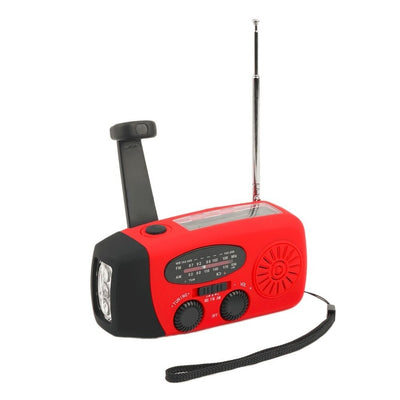 Be prepared for any emergency with our Portable Emergency Solar Hand Crank Dynamo Weather Radio. This multifunctional device features AM/FM/WB radio reception, a powerful LED flashlight, and a built-in charger. Its waterproof design ensures reliability in challenging conditions.