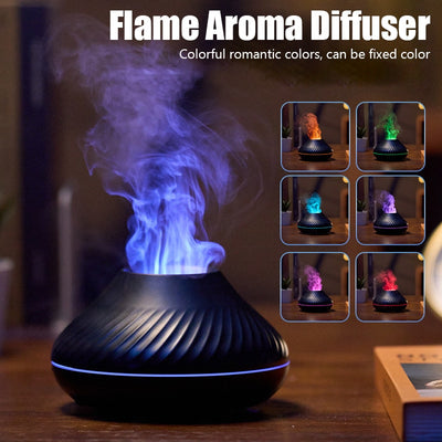 Introducing our Flame Aroma Diffuser Ultrasonic Humidifier – the perfect addition to your home or office for a serene atmosphere. This USB-powered ultrasonic humidifier and cool mist sprayer not only enhances your indoor air quality but also doubles as an essential oil diffuser. With a captivating LED lamp feature, it adds a soothing glow to your space.
